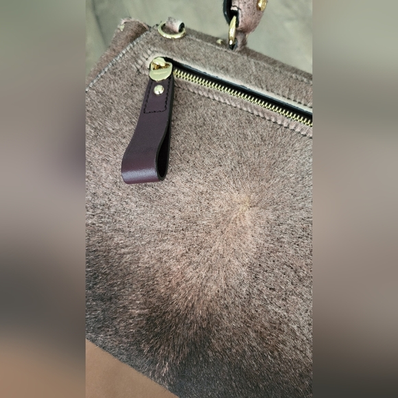 Salvatore Ferragamo Giancini SOFIA Calf Hair Leather Satchel Bag - Picture 6 of 13